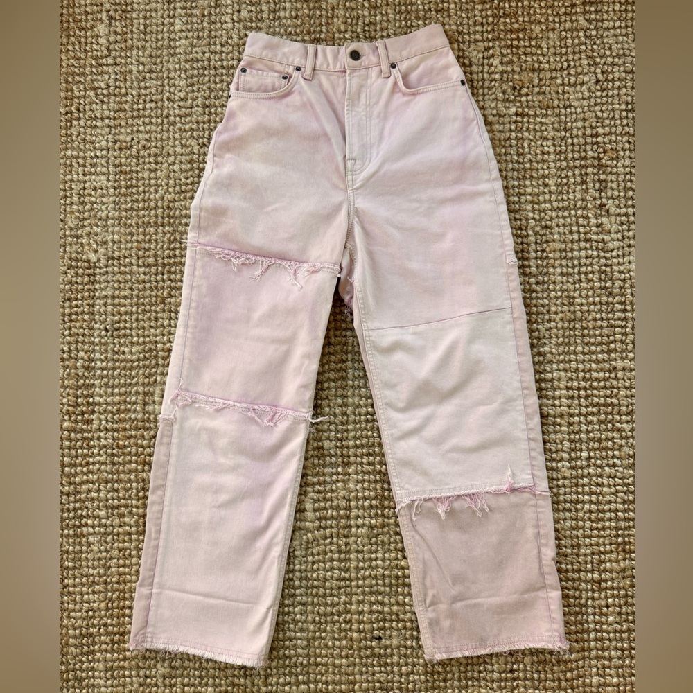 Acne Studios Women's Light Pink Patchwork Jeans